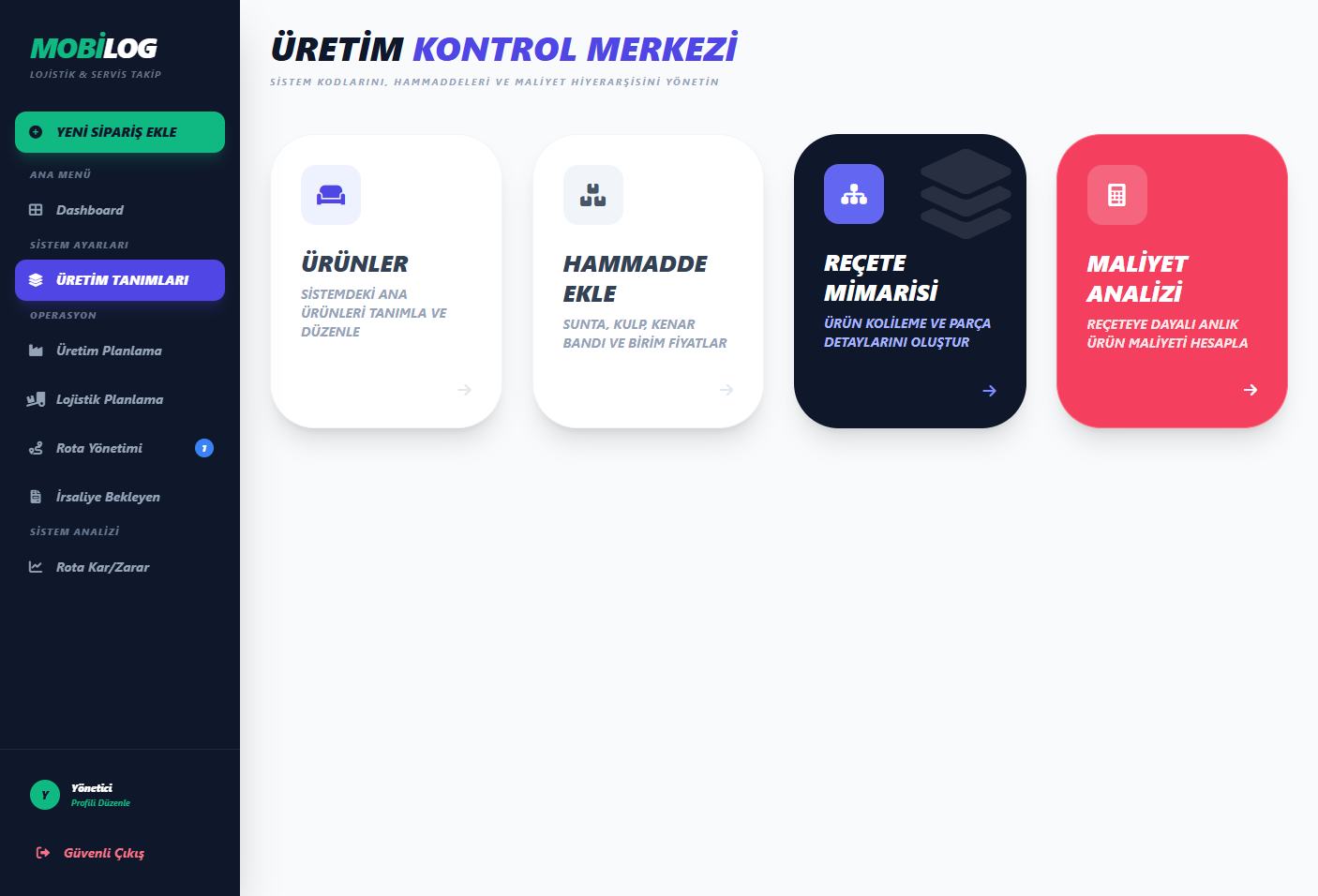 MobiLOG — Üretim kontrol merkezi